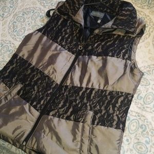 FINAL PRICE NWOT Lace puffer vest